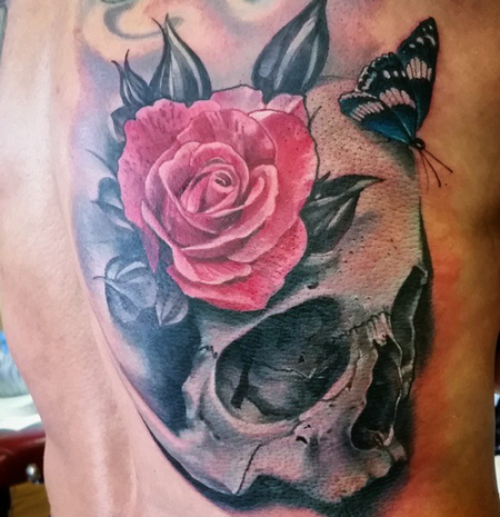 tattoos/ - Skull and Rose Tattoo - 100276
